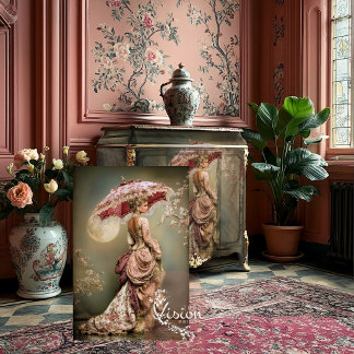 Damast-Rosen-Victorian-Sonnenschirm Goldmond-Kleid Seidenpapier