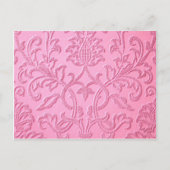 Damast Samt rosa gürlich viktorianische Muster Tex Postkarte (Vorderseite)