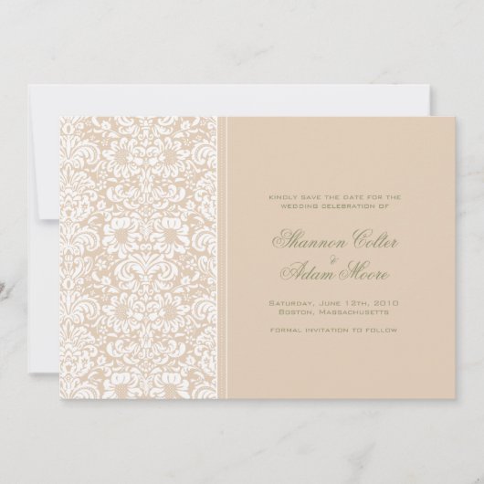 Damast Save the Date (Vorderseite)