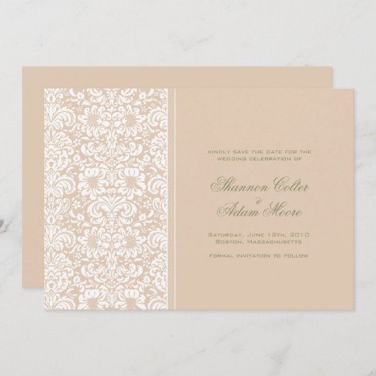 Damast Save the Date (Vorne/Hinten)