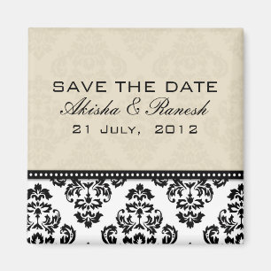 Damast Save the Date, der Mitteilung Wedding ist Magnet