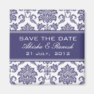 Damast Save the Date, der Mitteilung Wedding ist Magnet