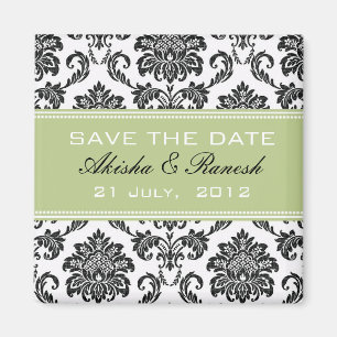 Damast Save the Date, der Mitteilung Wedding ist Magnet