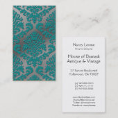 Damast-Schnitt-Samt, silbernes metallisches in Visitenkarte (Vorne/Hinten)