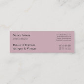 Damast-Schnitt-Samt, STAUBIGE ROSE Mini Visitenkarte (Rückseite)