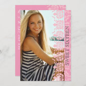 Damast sehen durch Foto-Einladung Einladung (Vorne/Hinten)