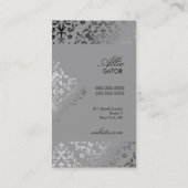 Damast-silberne schlichte Rückseite der Visitenkarte (Rückseite)