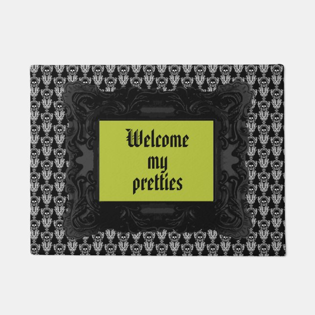 Damast-Smokings-Schädel-Tapete Fußmatte (Vorderseite)