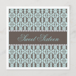 Damast-Spitze-Juwel-Party 16. Geburtstag Einladung