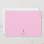 Damast-Streifen-Absolvent - Rosa/Schwarzes Einladung (Rückseite)