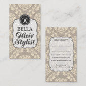 Damast-Tapeten-Haar-Stylist-Verabredungs-Karten Terminkarte (Vorne/Hinten)