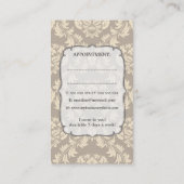 Damast-Tapeten-Haar-Stylist-Verabredungs-Karten Terminkarte (Rückseite)