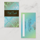 Damast-Türkis der Blendungs-311 u. Limones Terminkarte (Vorne/Hinten)