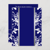 Damast-u. Band-Hochzeits-Einladung Einladung (Vorne/Hinten)