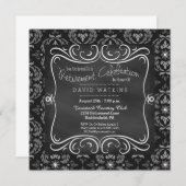 Damast-u. Tafel-Ruhestands-Party Einladung (Vorne/Hinten)