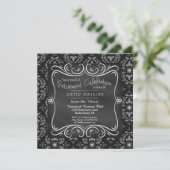 Damast-u. Tafel-Ruhestands-Party Einladung (Stehend Vorderseite)