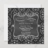 Damast-u. Tafel-Ruhestands-Party Einladung (Vorderseite)