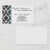 Damast und blaue elegante Visitenkarte (Vorne/Hinten)