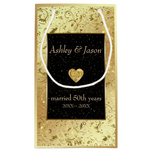 Damast und Herz Kleine Geschenktüte (Rückseite)