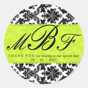 Damast und Limon Runder Aufkleber