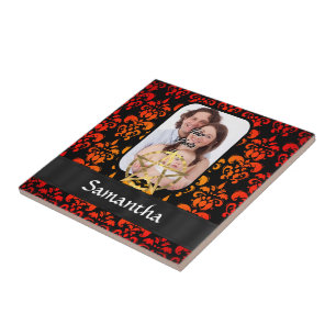 Damast und Pentagramm Fliese