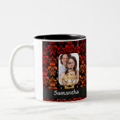 Damast und Pentagramm Zweifarbige Tasse (Links)