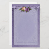 Damast und Rose Lila Stationierung Briefpapier (Vorne/Hinten)