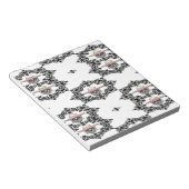 Damast und Schädel Notizblock (angewinkelt)