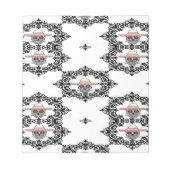 Damast und Schädel Notizblock (Vorderseite)