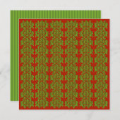 Damast und Streifen Urlaub Feiertagskarte (Vorne/Hinten)