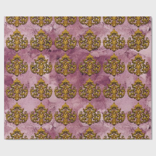 Damast viktorianisch geschenkpapier (Flach)