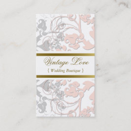 Damast-Vintage Blumen blühen Chic-rosa elegantes Visitenkarte