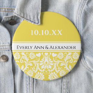 Damast Vintage Blumen Hochzeit passende Geschenke Button