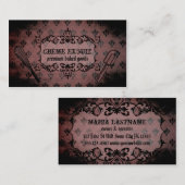 Damast Vintager Chicbacken-Bäckereibäcker elegant Visitenkarte (Vorne/Hinten)