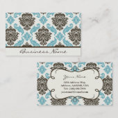 Damast-Visitenkarte (Blau/Braun) Visitenkarte (Vorne/Hinten)