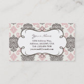 Damast Visitenkarte (Rosa/Braun) (Rückseite)