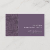 Damast-Visitenkarten Visitenkarte (Rückseite)