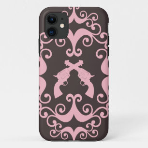 Damast Waffen Grunge Western Pink Goth Muster Case-Mate iPhone Hülle