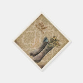 Damast Wildblume Western Cowboystiefel Serviette (Ecke)