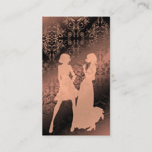 Damast-Wildblumen, bloßes Schatten-Schwarzes u. Visitenkarte (Vorderseite)