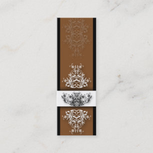 Damast-Wildblumen, CELINE in Brown u. Schwarzes Mini Visitenkarte