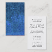 Damast-Wildblumen, das Schloss des Engels im Blau Visitenkarte (Vorne/Hinten)