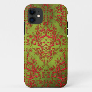 Damast-Wildblumen, Electra in Chartreuse und in Case-Mate iPhone Hülle