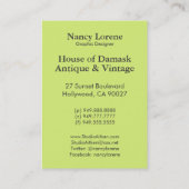 Damast-Wildblumen, ELECTRA Visitenkarte (Rückseite)