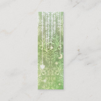 Damast-Wildblumen, GNÄDIGE FRAU VALESKA im Grün Mini Visitenkarte