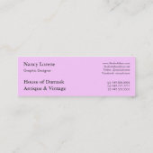 Damast-Wildblumen, GNÄDIGE FRAU VALESKA im Rosa Mini Visitenkarte (Rückseite)