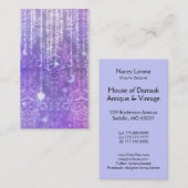 Damast-Wildblumen, GNÄDIGE FRAU VALESKA in LILA Visitenkarte (Vorne/Hinten)