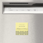Damast Wirbel Spitze Butter Save The Date Magnet (In Situ (Geschirrspüler))