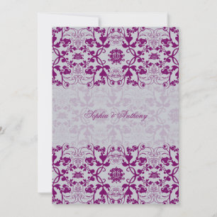 Damast Wirbel Spitze Elegante Orchideen Hochzeitse Einladung