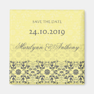 Damast-Wirbels-Spitze-ButterSave the Date Magnet